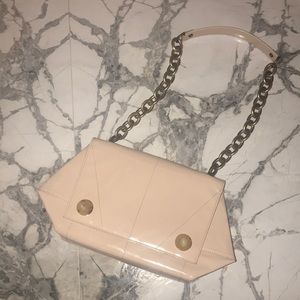 Lanvin baby pink patent leather chain bag